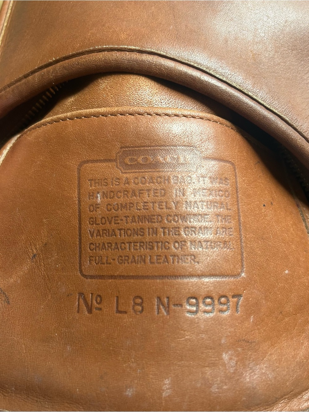 Vintage coach legacy small zip style 9997 British tan leather crossbody purse - Picture 12 of 13
